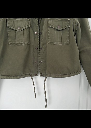 Düğmeli Haki Kadın Ceket - Görsel 3
