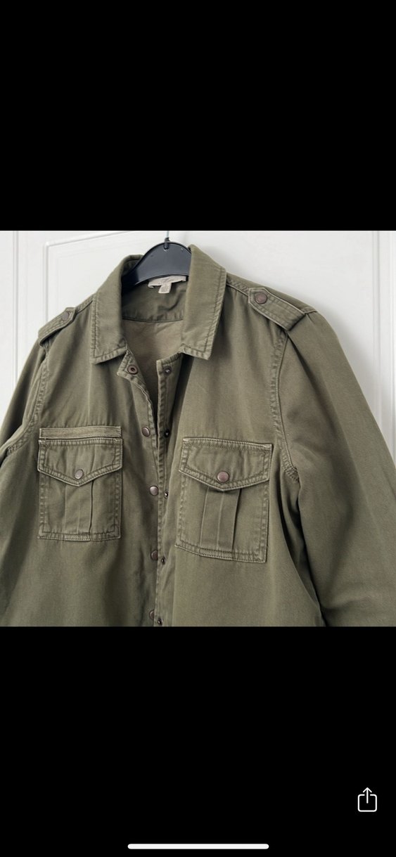 Düğmeli Haki Kadın Ceket - Görsel 4