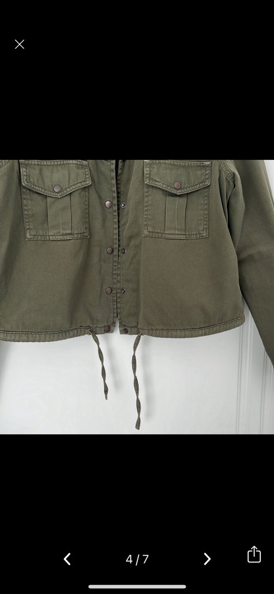Düğmeli Haki Kadın Ceket - Görsel 3