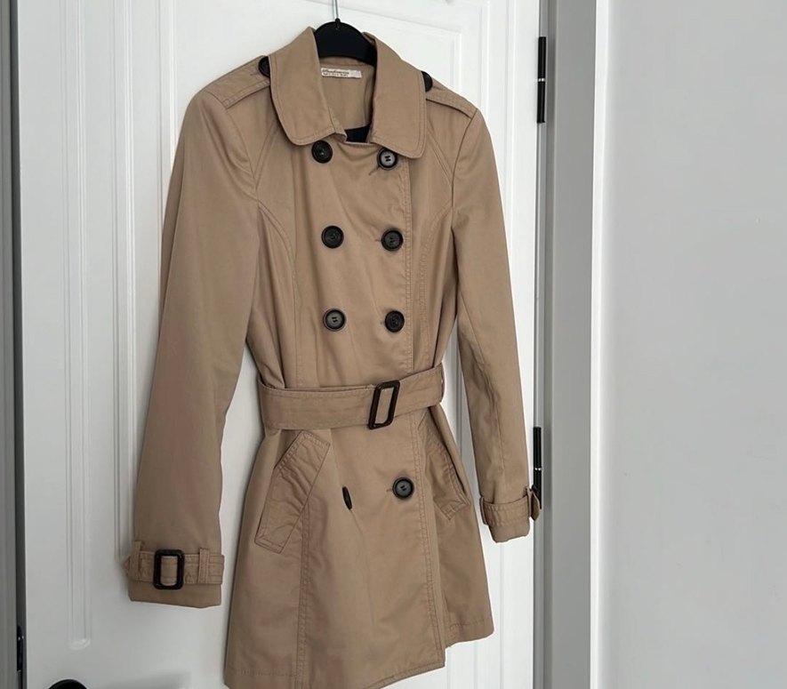 Düğmeli Bej Midi Trençkot - Görsel 2