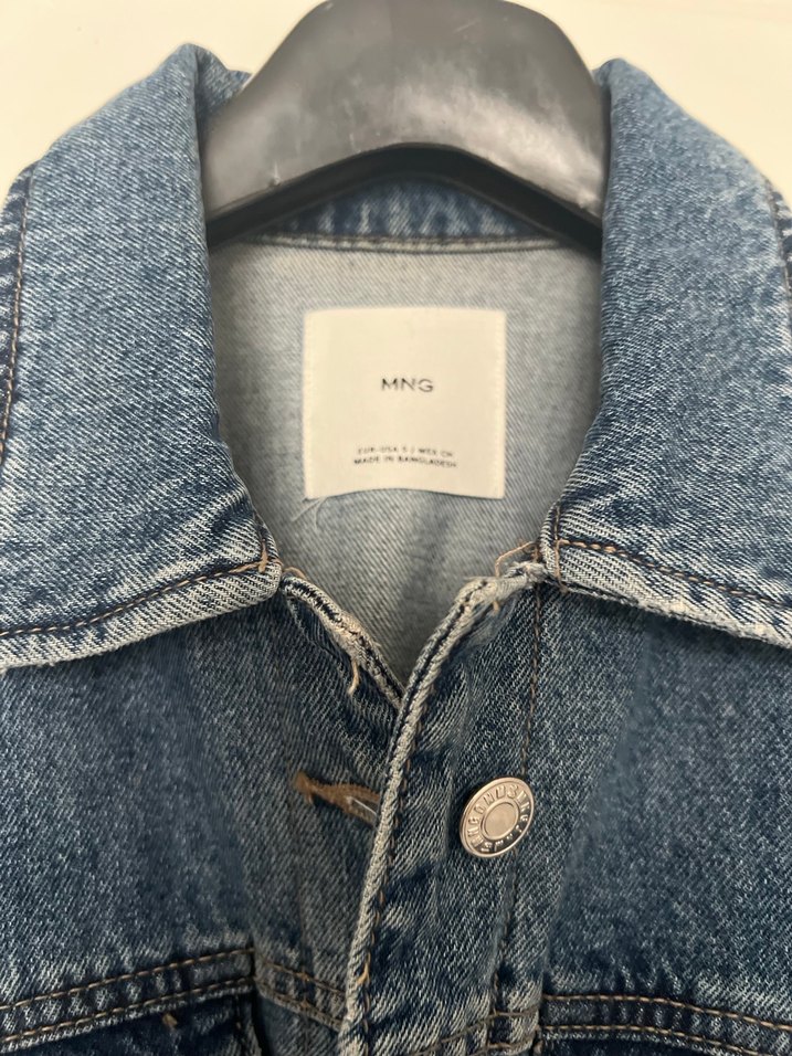 mango 36 beden Mavi Kot Ceket, Kemerli, Normal Boy - Görsel 5