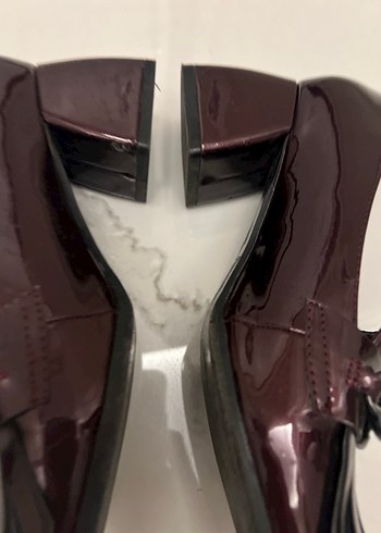 ipekyol Bordo Zincir Detaylı Blok Topuklu Klasik Ayakkabı - Görsel 6