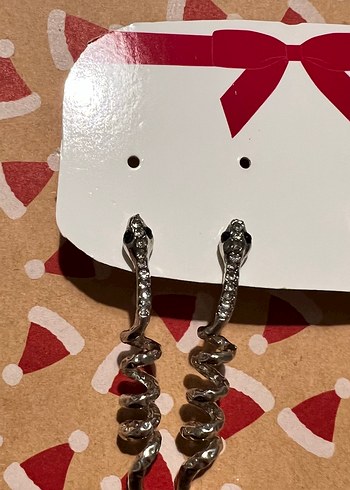 Yılan Desenli Zincir Detaylı Kadın Küpeler - Görsel 2