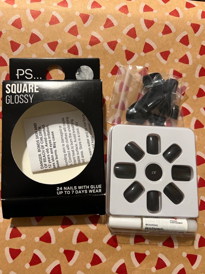 PS Kare Parlak Gri Takma Tırnak 24'lü - Görsel 2