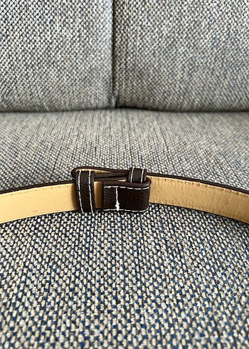 koyu kahve suni  Deri Kadın Kemer - Görsel 4