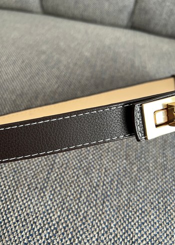 koyu kahve suni  Deri Kadın Kemer - Görsel 2