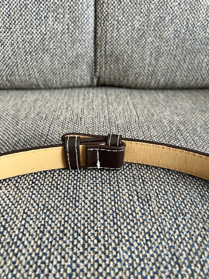 koyu kahve suni  Deri Kadın Kemer - Görsel 4