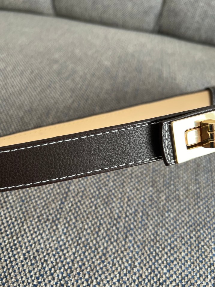 koyu kahve suni  Deri Kadın Kemer - Görsel 2