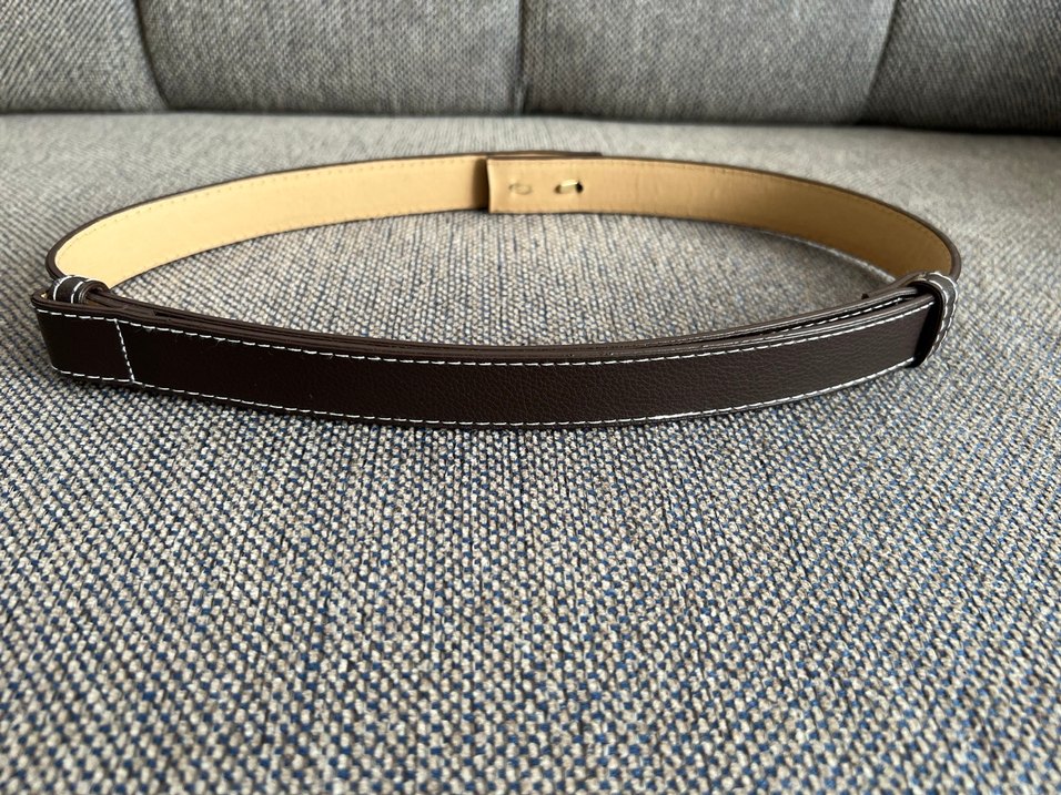 koyu kahve suni  Deri Kadın Kemer - Görsel 3