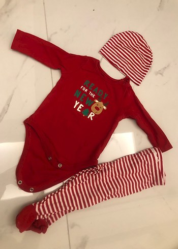 Kız Bebek Kırmızı Uzun Kollu Örme Takım