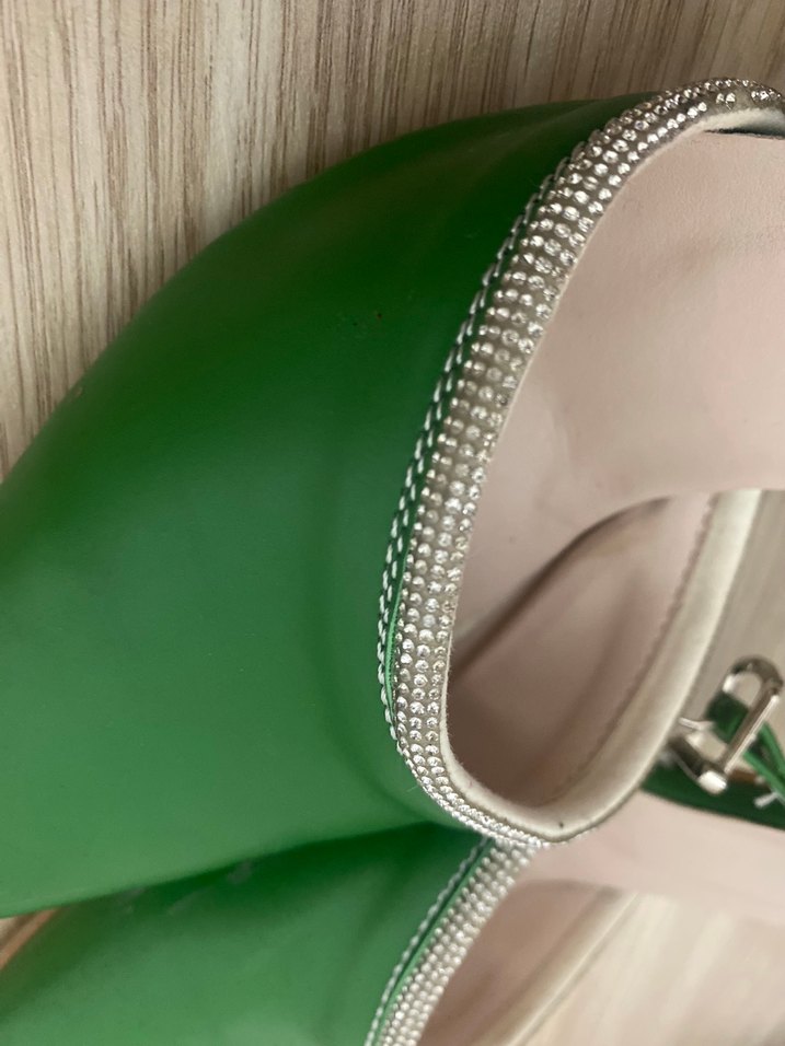 Yeşil Deri  Kadın Topuklu Ayakkabı - Görsel 3