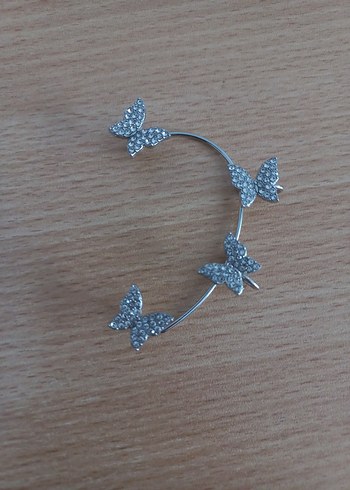 Sol Kulak Kelebek Earcuff Kıkırdak Küpe - Görsel 2