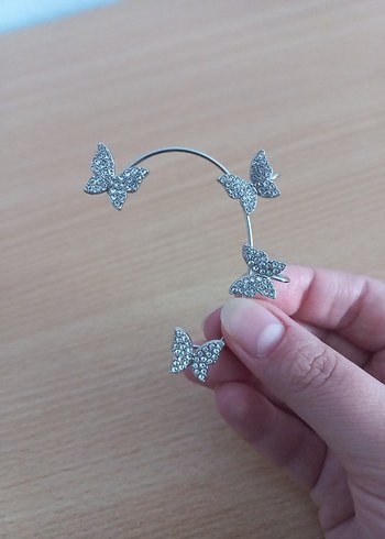 Sol Kulak Kelebek Earcuff Kıkırdak Küpe - Görsel 6