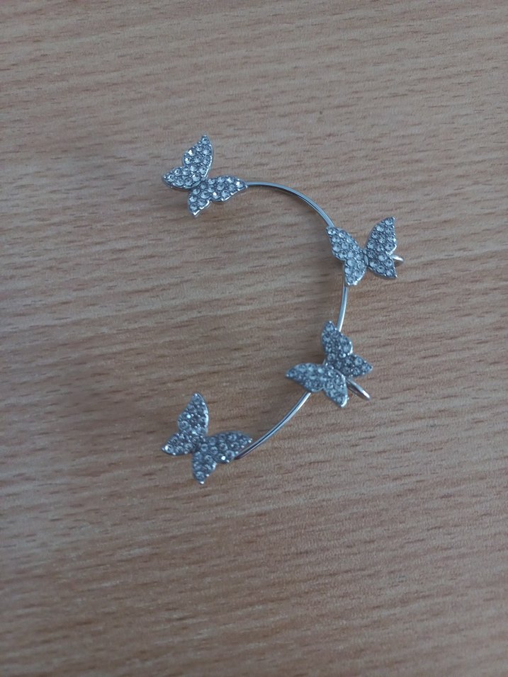 Sol Kulak Kelebek Earcuff Kıkırdak Küpe - Görsel 2