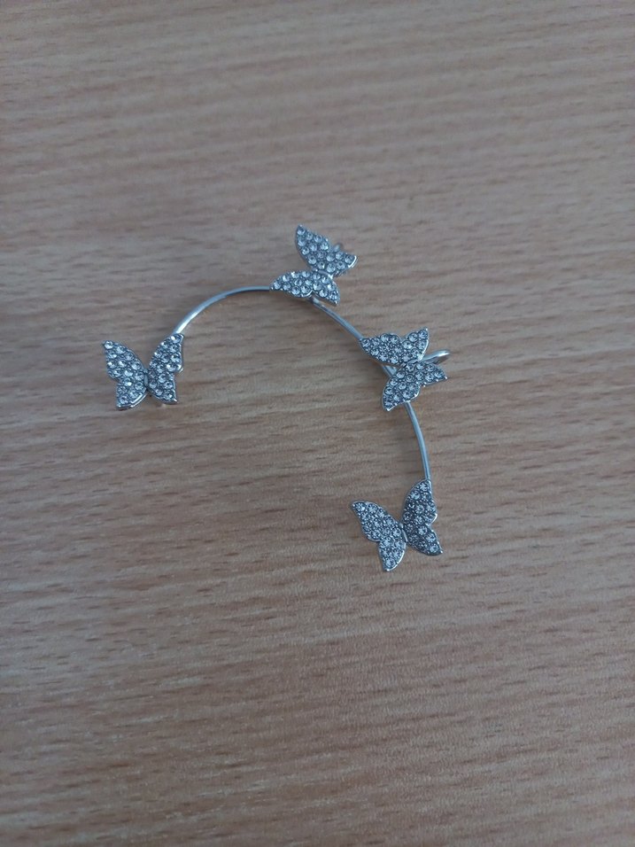 Sol Kulak Kelebek Earcuff Kıkırdak Küpe - Görsel 3