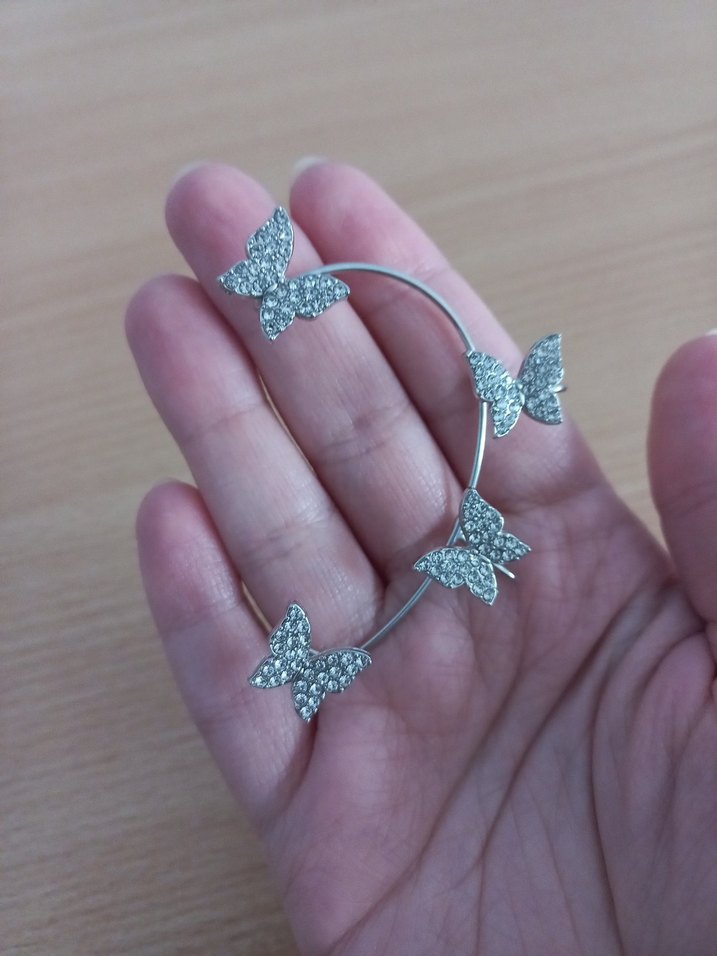 Sol Kulak Kelebek Earcuff Kıkırdak Küpe - Görsel 5