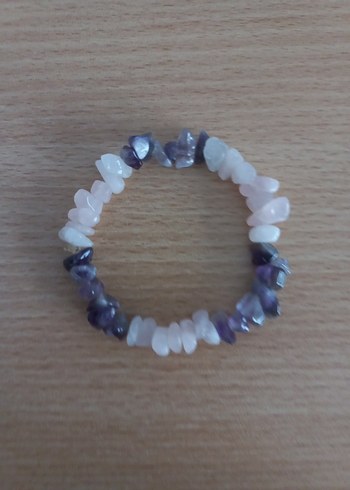 Pembe Kuvars ve Ametist Doğal Taş Bileklik - Görsel 5