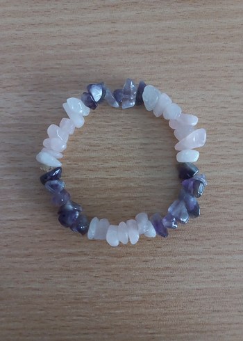 Pembe Kuvars ve Ametist Doğal Taş Bileklik - Görsel 6