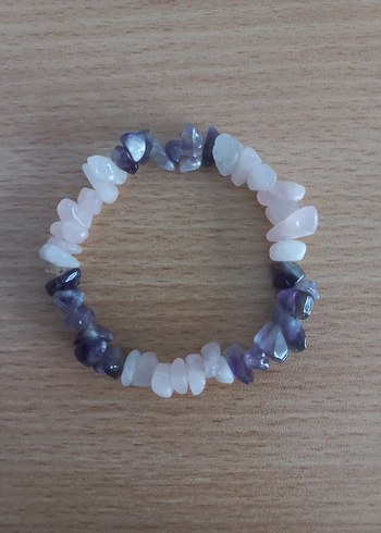 Pembe Kuvars ve Ametist Doğal Taş Bileklik - Görsel 7