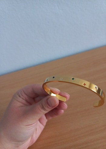 Renkli Taşlı Yıldızlı Çelik Bileklik - Görsel 6