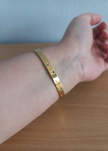 Renkli Taşlı Yıldızlı Çelik Bileklik - Görsel 2