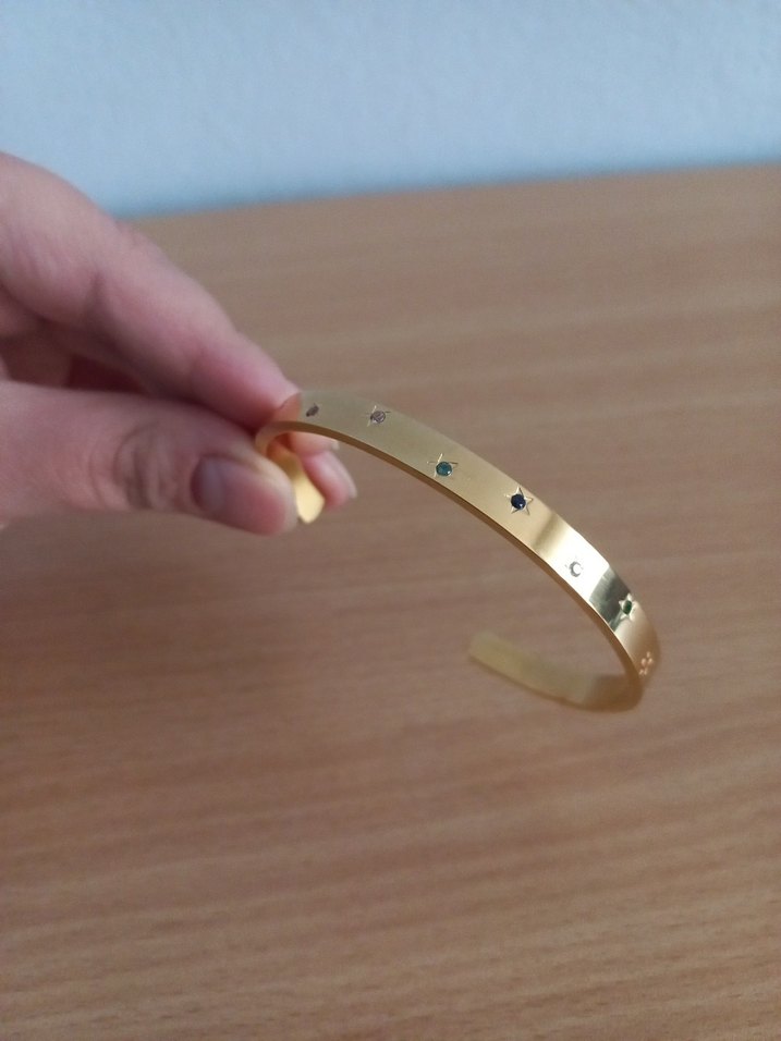 Renkli Taşlı Yıldızlı Çelik Bileklik - Görsel 5