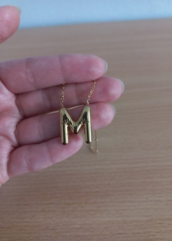 M Harfi Paslanmaz Çelik Kolye - Görsel 4
