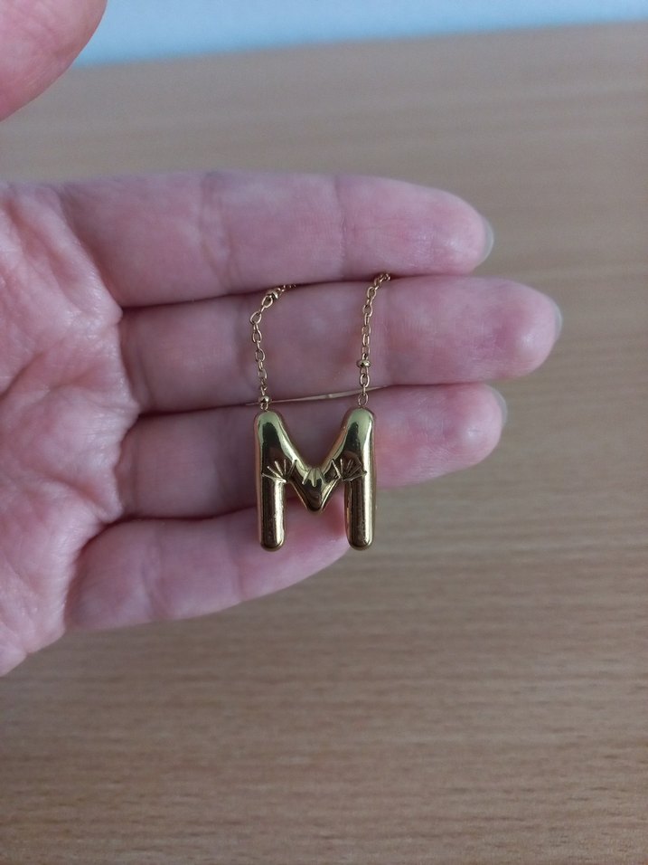 M Harfi Paslanmaz Çelik Kolye - Görsel 5