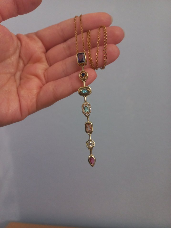 Bohem Zincir Detaylı Çok Renkli Midi Kolye - Görsel 3