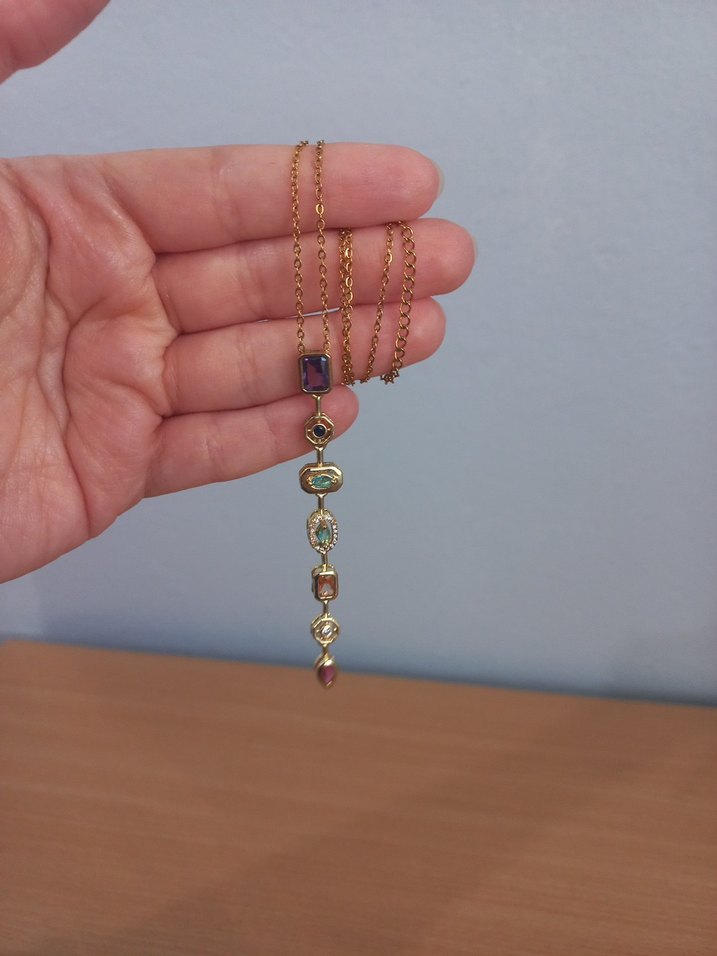 Bohem Zincir Detaylı Çok Renkli Midi Kolye - Görsel 2