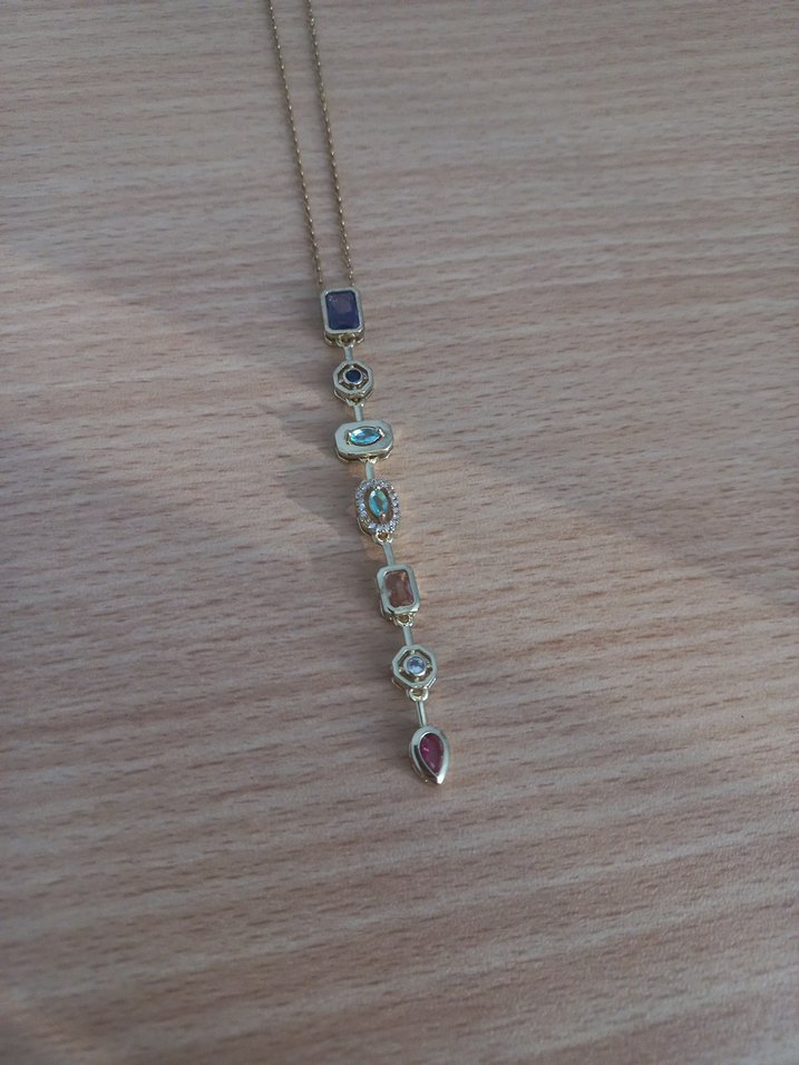 Bohem Zincir Detaylı Çok Renkli Midi Kolye - Görsel 5