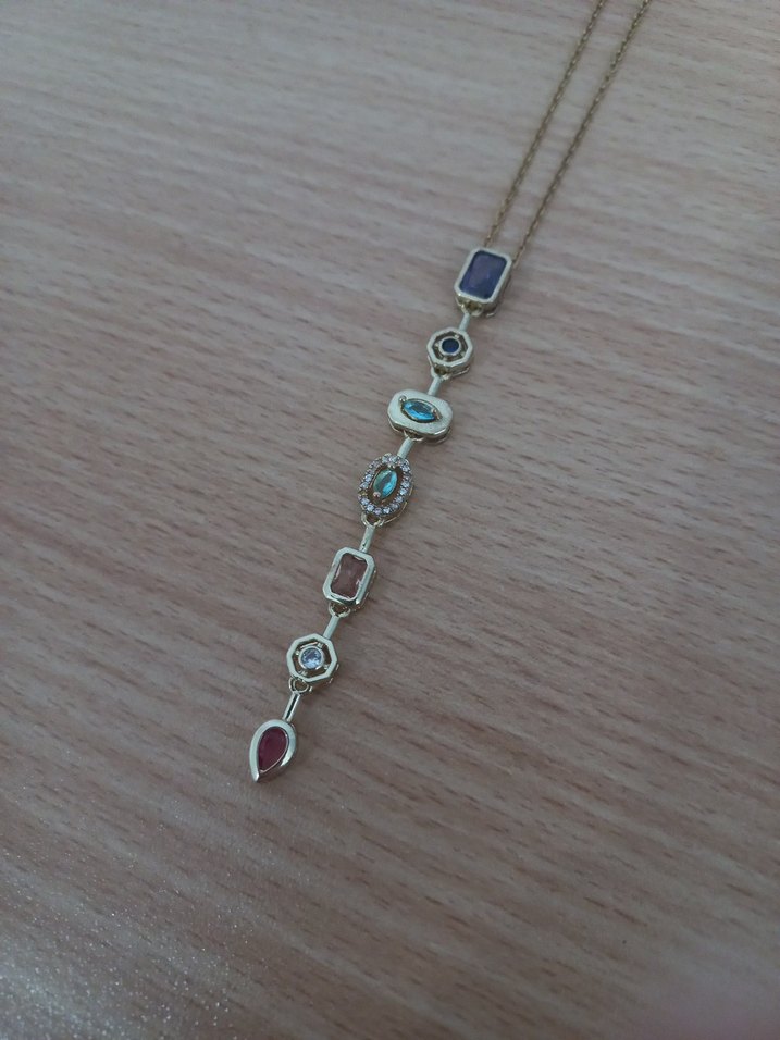 Bohem Zincir Detaylı Çok Renkli Midi Kolye - Görsel 4