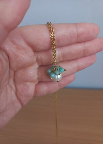 Osmanlı Doğal Taş İnci Amazonit Doğal Taş Kolye - Görsel 15