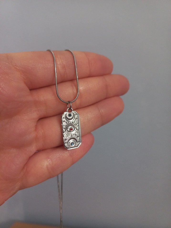 Tarot Dikdörtgen Plaka Kolye - Görsel 2