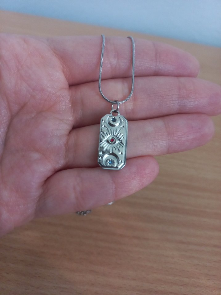 Tarot Dikdörtgen Plaka Kolye - Görsel 4