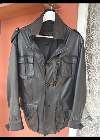 Siyah Erkek Deri Biker Ceket (Defolu)