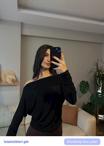 kayık yaka bluz - Görsel 2