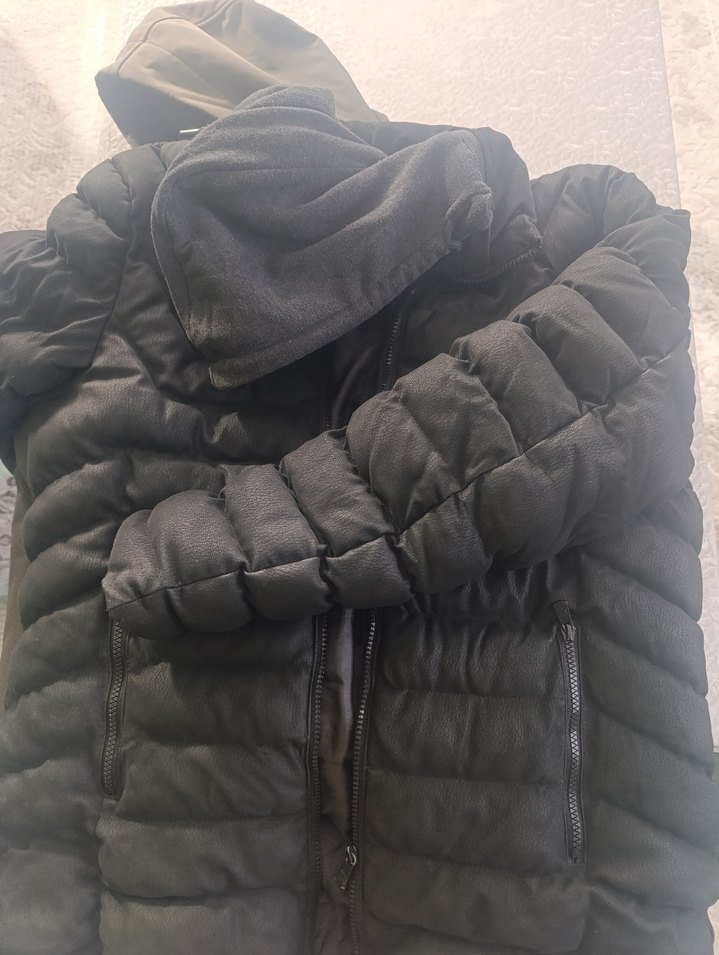 Siyah Fermuarlı erkek Kışlık Mont - Görsel 2