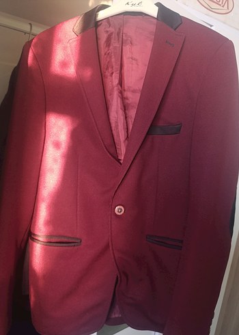 Bordo Erkek Düğmeli Ceket - Görsel 2