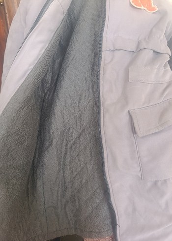 Gri Düğmeli kız Çocuk Mont - Görsel 2