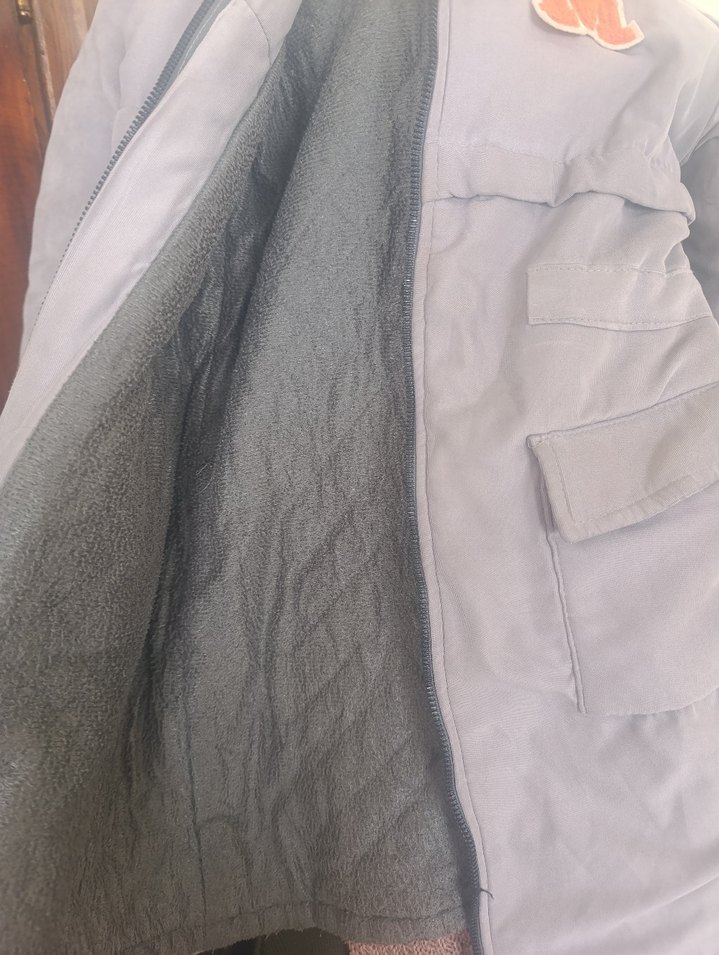 Gri Düğmeli kız Çocuk Mont - Görsel 2