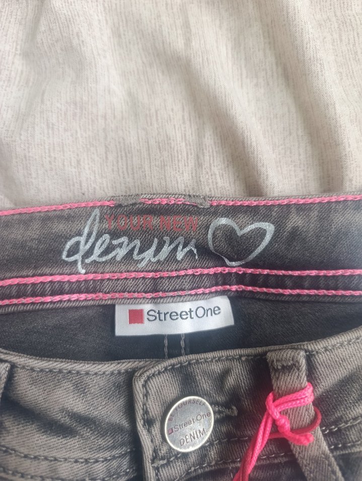 Kadın Gri Baskılı Denim Jean - Görsel 2