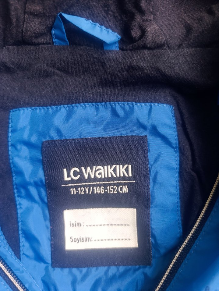 Erkek Mavi Fermuarlı Kapüşonlu Yağmurluk - Görsel 2