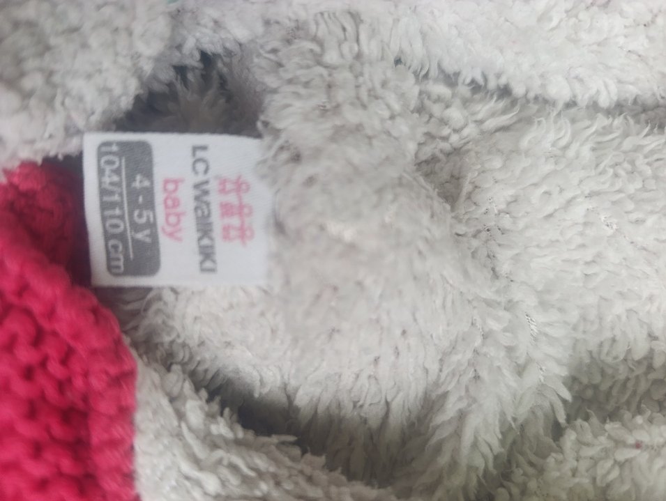 Kız Çocuk Pembe Kapüşonlu Örgü Hırka - Görsel 4