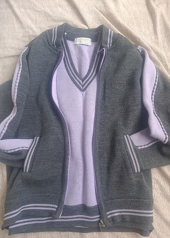 Erkek kız Çocuk Gri Triko Hırka - Görsel 3