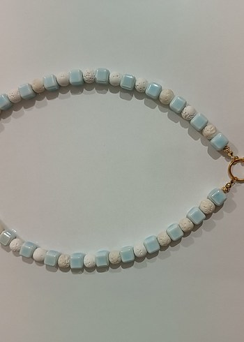 Bohem Turkuaz Boncuklu Mini Kolye - Görsel 6