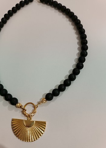 SİYAH LAV TAŞI KOLYE - Görsel 7