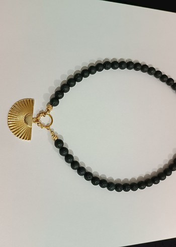 SİYAH LAV TAŞI KOLYE - Görsel 5