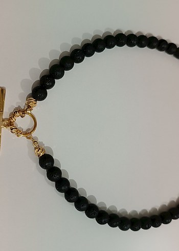 SİYAH LAV TAŞI KOLYE - Görsel 6