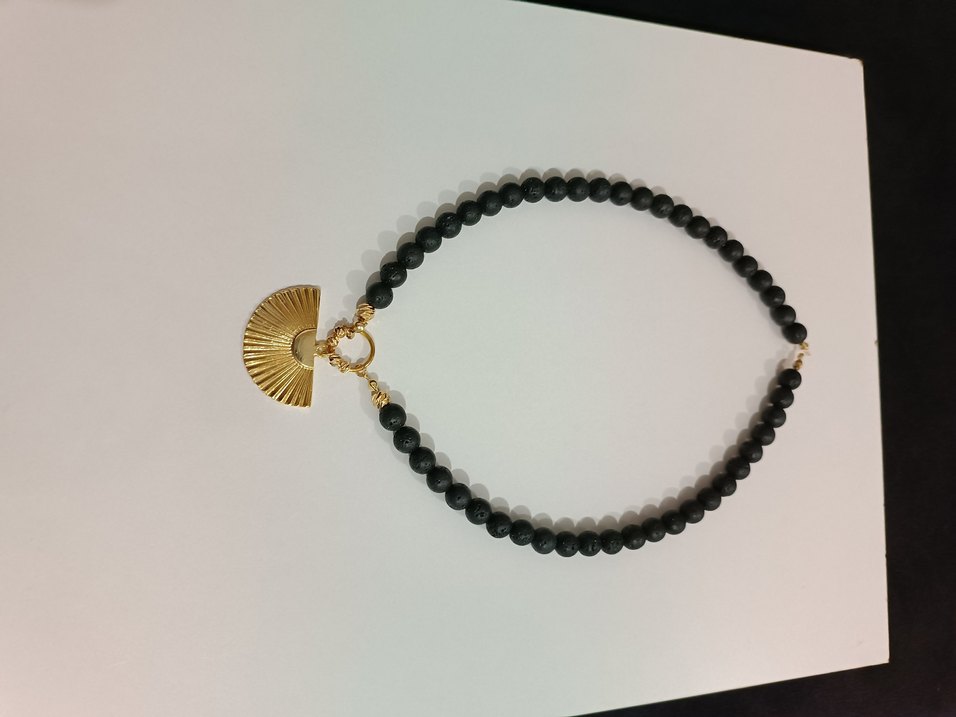 SİYAH LAV TAŞI KOLYE - Görsel 5